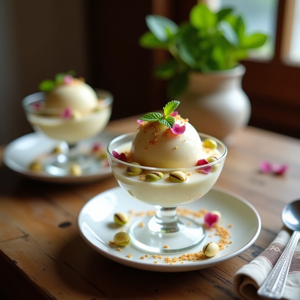 Helado de Agua de Rosa y Pistacho: Postre Iraní Sin Lácteos y con Toque Floral