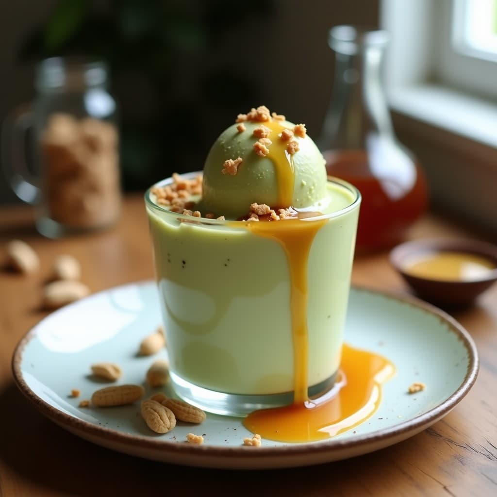 Helado de Aguacate y Cacahuete con Sirope de Arce: Postre Vegano Keto en 5 Minutos