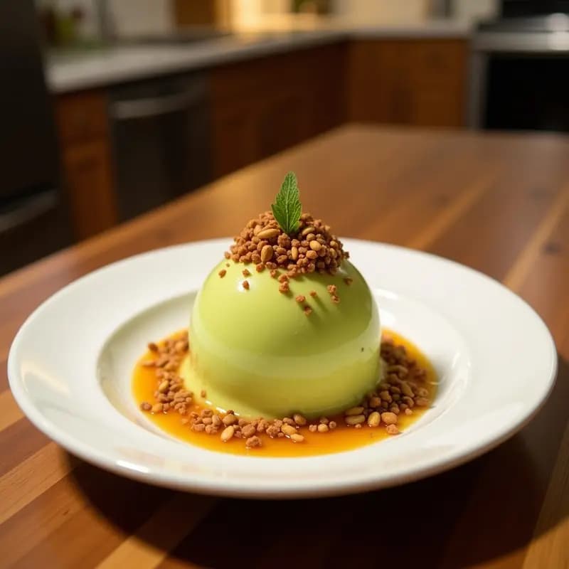 Helado de Aguacate y Poleo con Topping de Cacahuates Japoneses: Postre Venezolano Keto