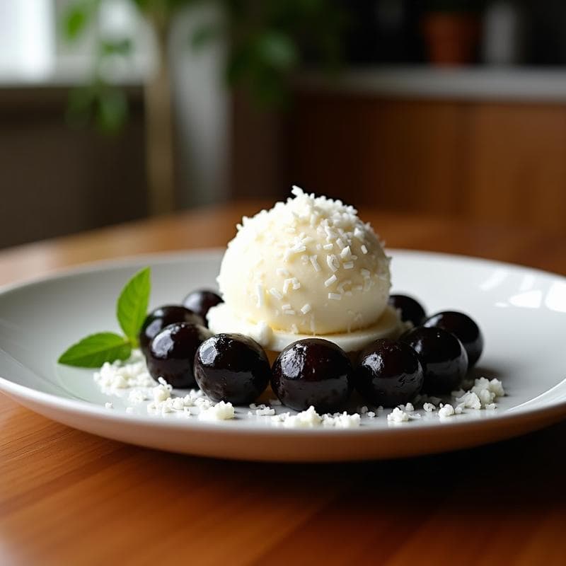 Helado de Aguyu (Zapote Negro) y Coco Rallado: Postre Colombiano Sin Azúcar