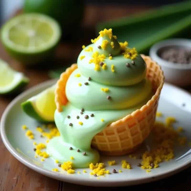 Helado de Aloe Vera y Lima: Postre Mexicano Vegano Sin Azúcar