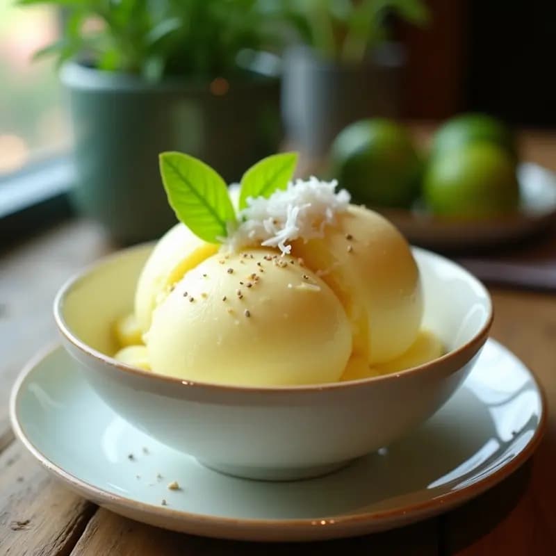 Helado de Aloe Vera y Limón Kaffir: Postre Tailandés Refrescante y Digestivo en 4 Pasos