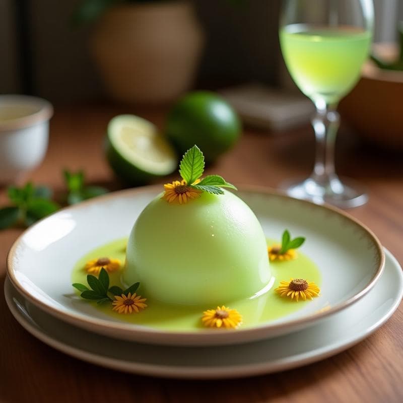 Helado de Aloe Vera y Limón con Crujiente de Semillas de Amapola: Postre Egipcio Refrescante
