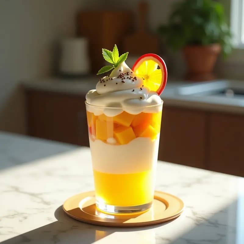 Helado de Aloe Vera y Maracuyá: Postre Vegano con Textura de Nube en 3 Capas