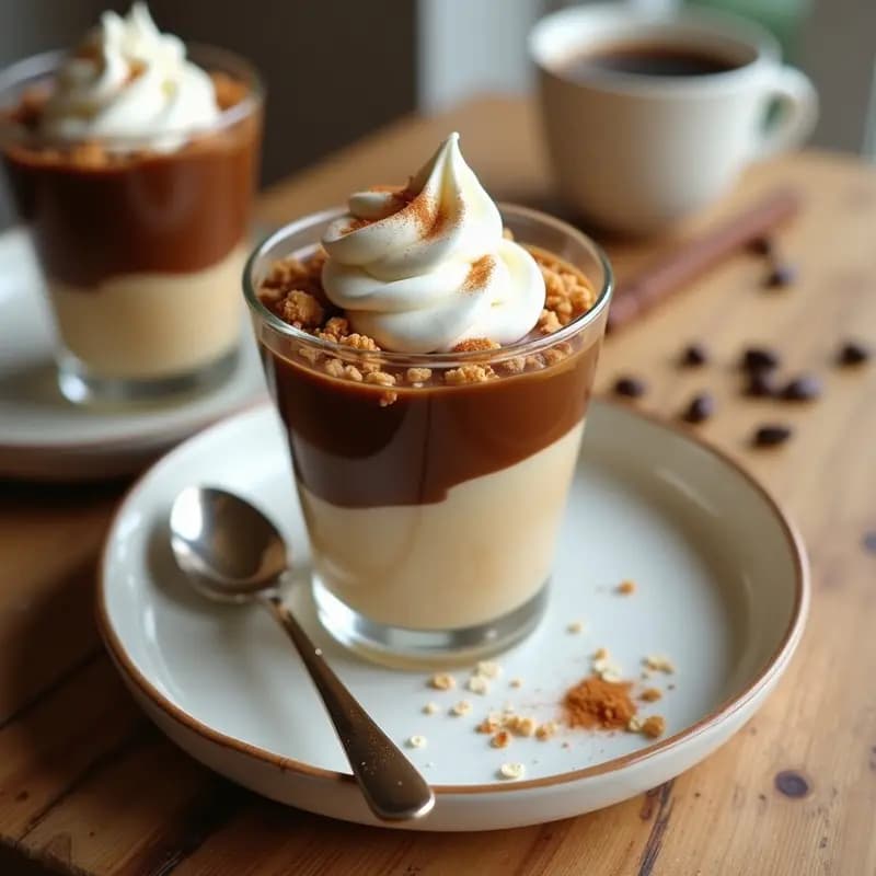 Helado de Avena y Café con Nubes de Espuma de Aquafaba: Postre Vegano en 3 Capas
