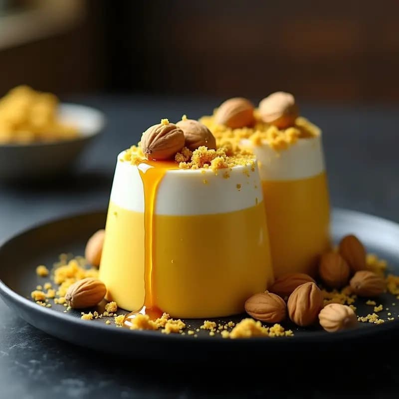 Helado de Azafrán y Miel con Virutas de Pistacho: Postre Iraní Gourmet en 3 Capas Viral