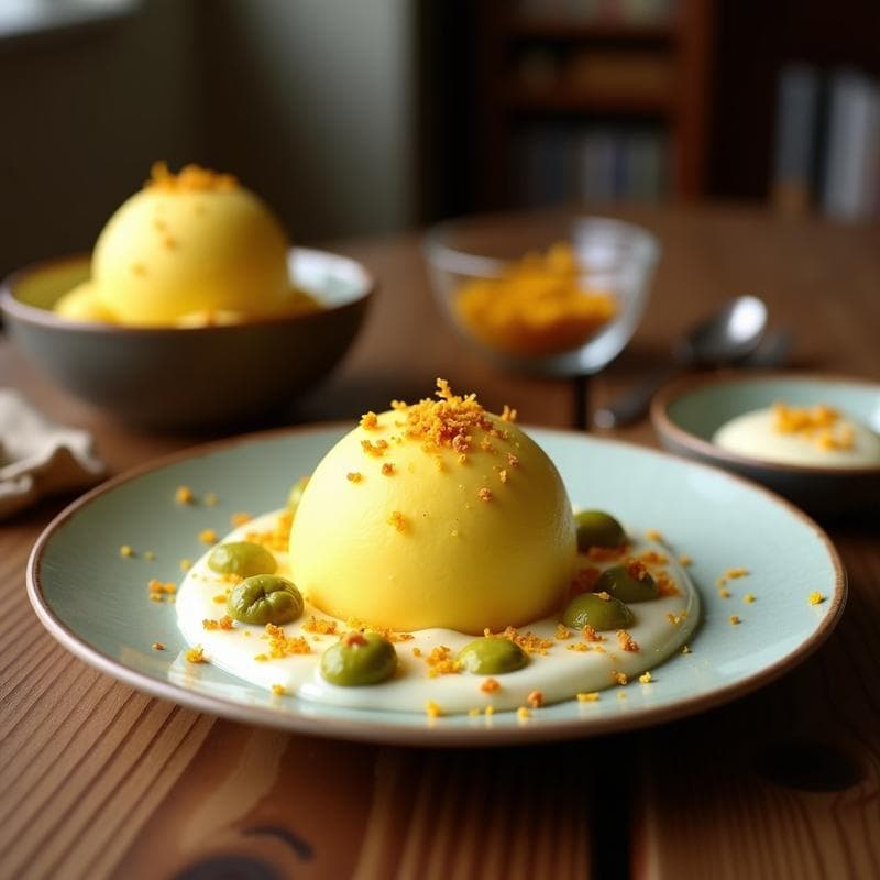 Helado de Azafrán y Pistacho: Postre Persa Sin Lactosa con Base de Coco
