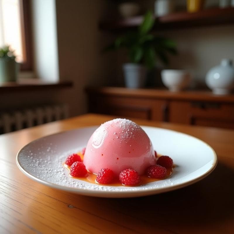 Helado de Azafrán y Rosa con Polvo de Oro Comestible: Postre Persa Gourmet Sin Azúcar