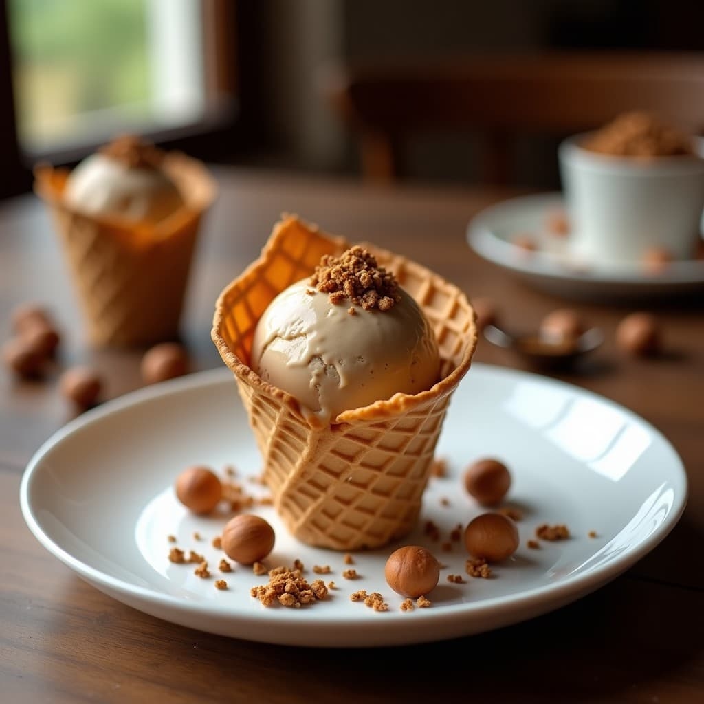 Helado de Café de Achicoria y Avellanas: Postre Francés Sin Azúcar en 3 Ingredientes