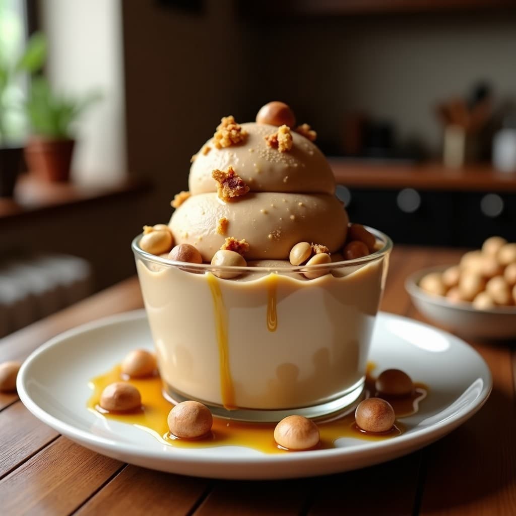 Helado de Café con Trozos de Avellana Torrada: Postre italiano Sin Lactosa