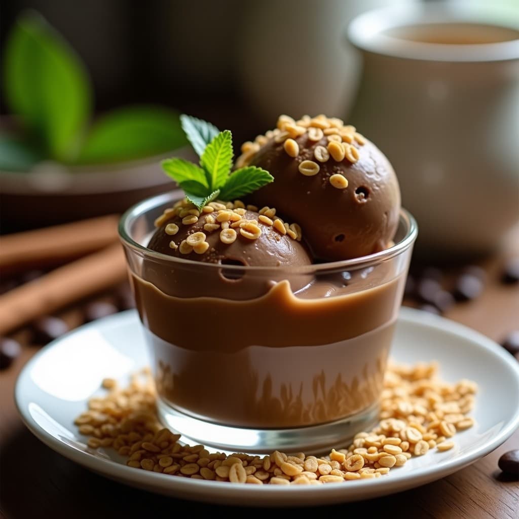 Helado de Café y Avena Tostada: Postre Colombiano Sin Lácteos y con Toque Crujiente