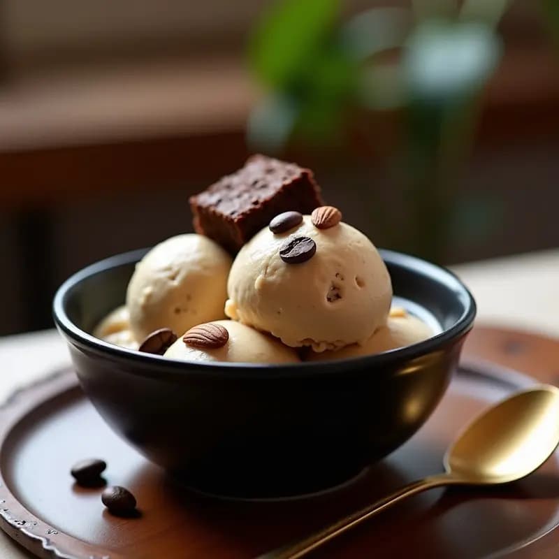 Helado de Café con Trozos de Brownie de Lentejas: Postre Vegano y Sorprendente