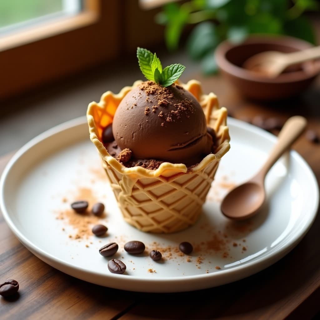 Helado de Café y Cacao con Base de Garbanzos: Postre Vegano y Alto en Fibra