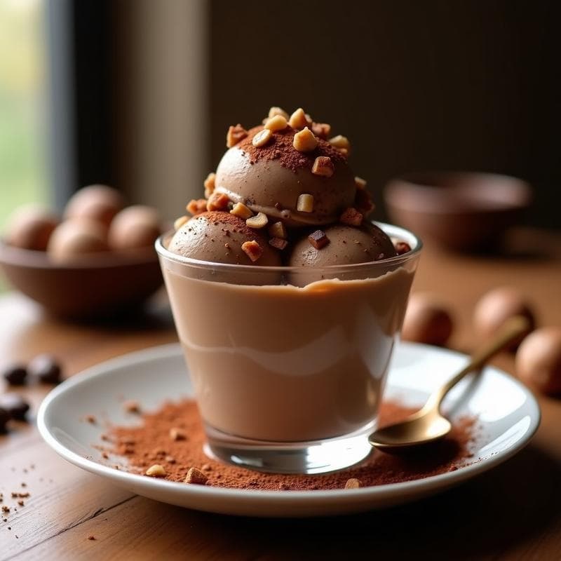 Helado de Café y Cacao con Trozos de Avellana: Postre Keto Sin Azúcar