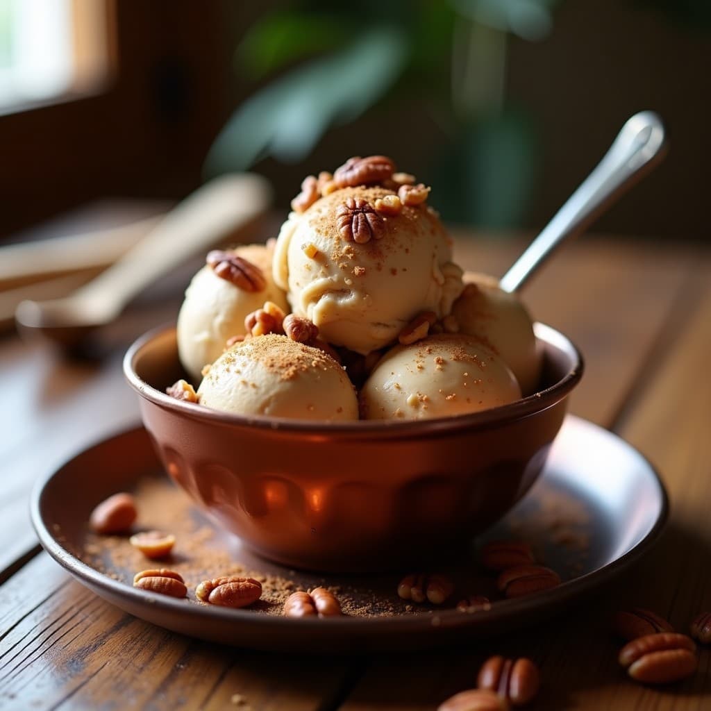 Helado de Café de Chicoria y Nuez de Pecana: Postre Vegano Sin Cafeína y Sin Azúcar