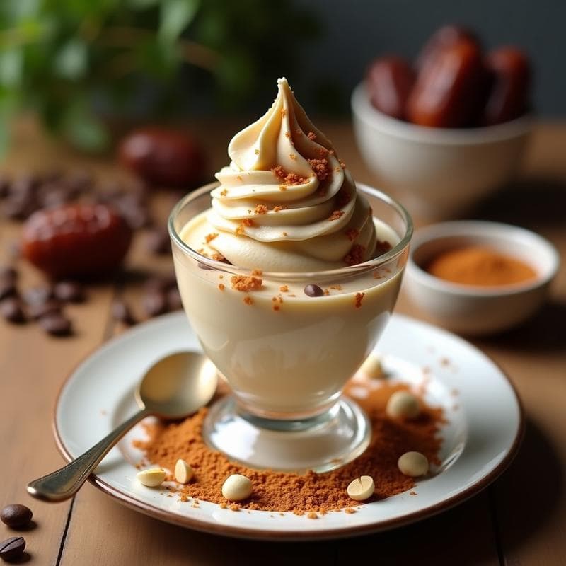 Helado de Café y Dátiles con Base de Aquafaba: Postre Vegano Keto en 10 Minutos