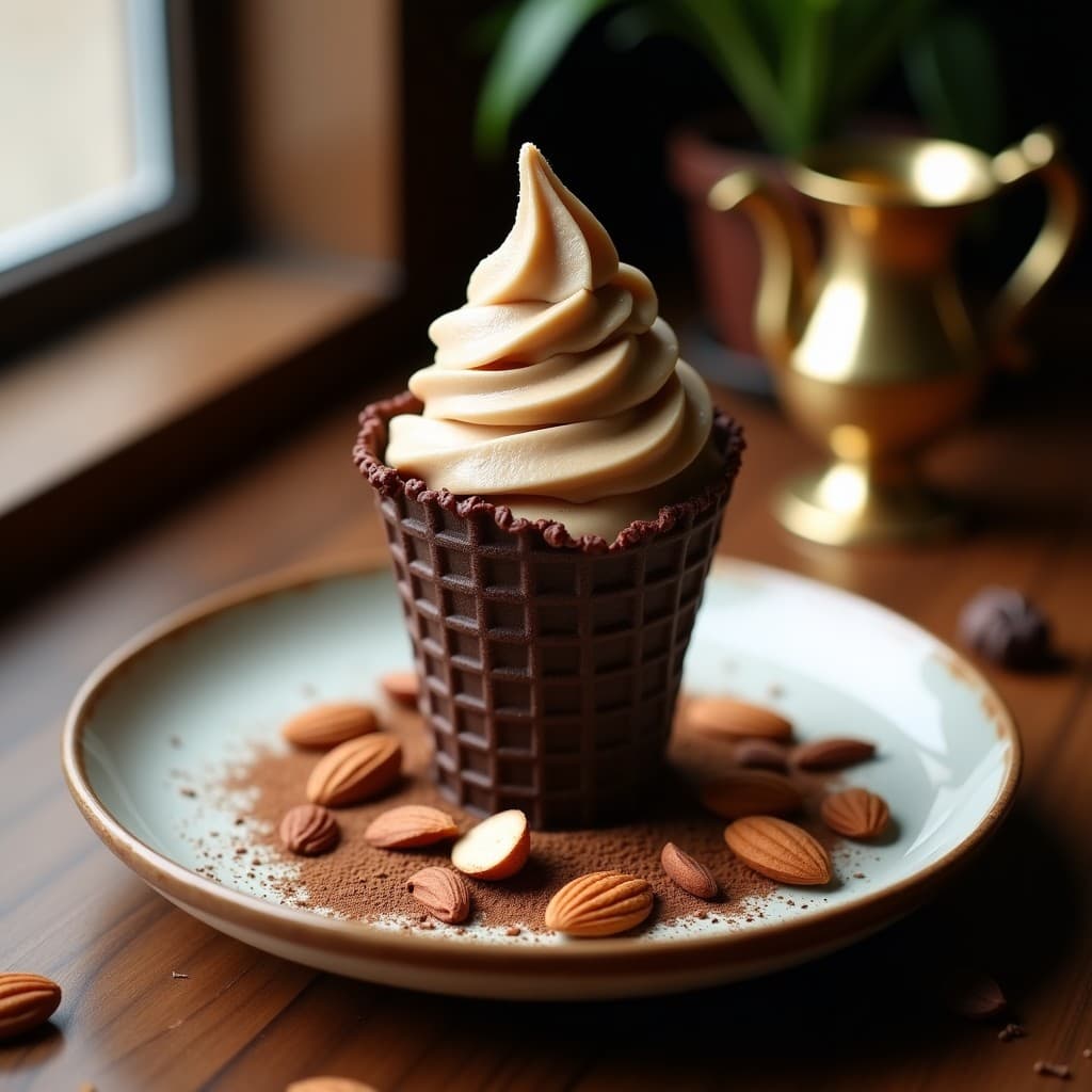 Helado de Café y Dátiles con Textura de Stone: Postre Saudí Sin Azúcar