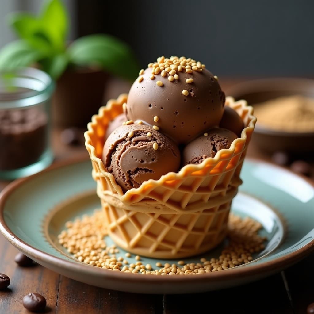 Helado de café frío con semillas de cáñamo: Postre Vegano y alto en omega 3