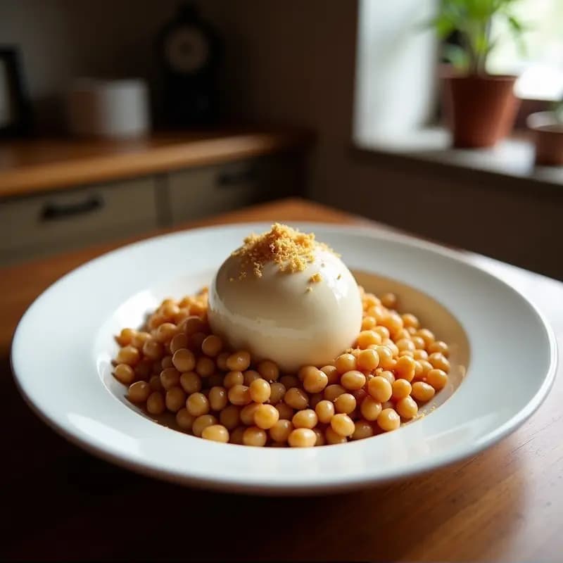 Helado de Café y Garbanzos Tostados: Postre Vegano con Textura Crujiente en Thermomix