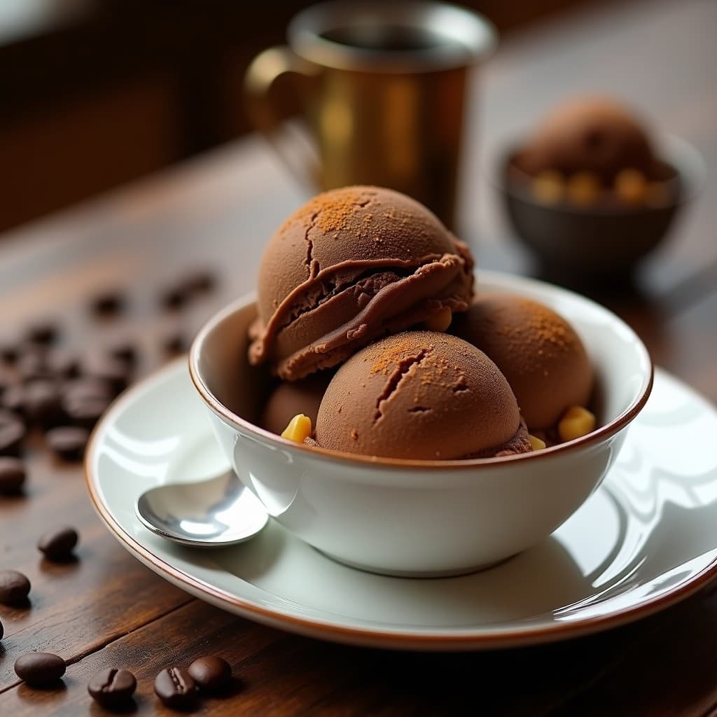Helado de Café con Trozos de Halva: Postre Griego Sin Lácteos y con Toque Tradicional