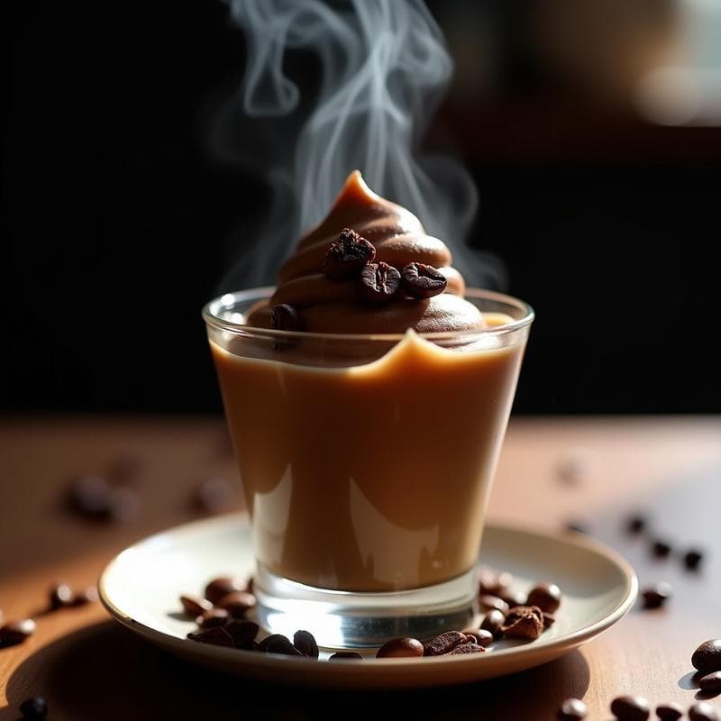 Helado de Café con Nitrógeno y Trozos de Cacao Puro: Postre Molecular Sin Lácteos