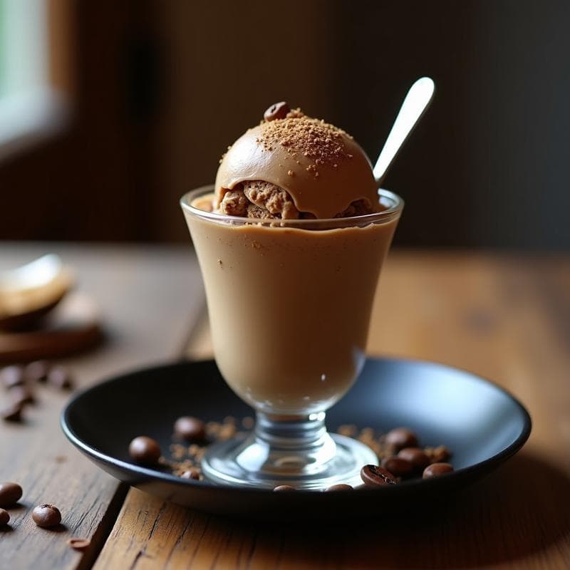 Helado de Café Turco con Cardamomo y Nuez Moscada: Postre Sin Azúcar en 5 Ingredientes