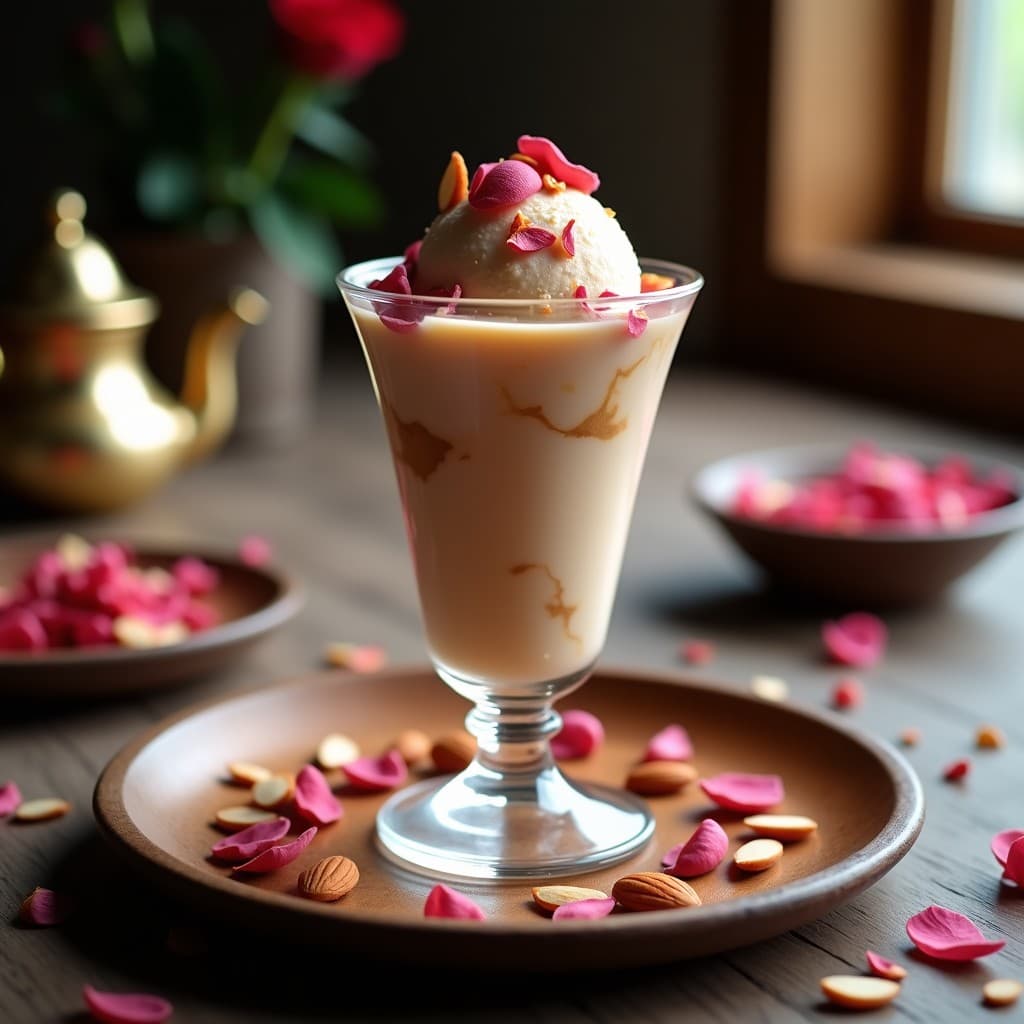 Helado de Café Turco y Rosa de Damasco: Postre Árabe Sin Lactosa en 10 Minutos