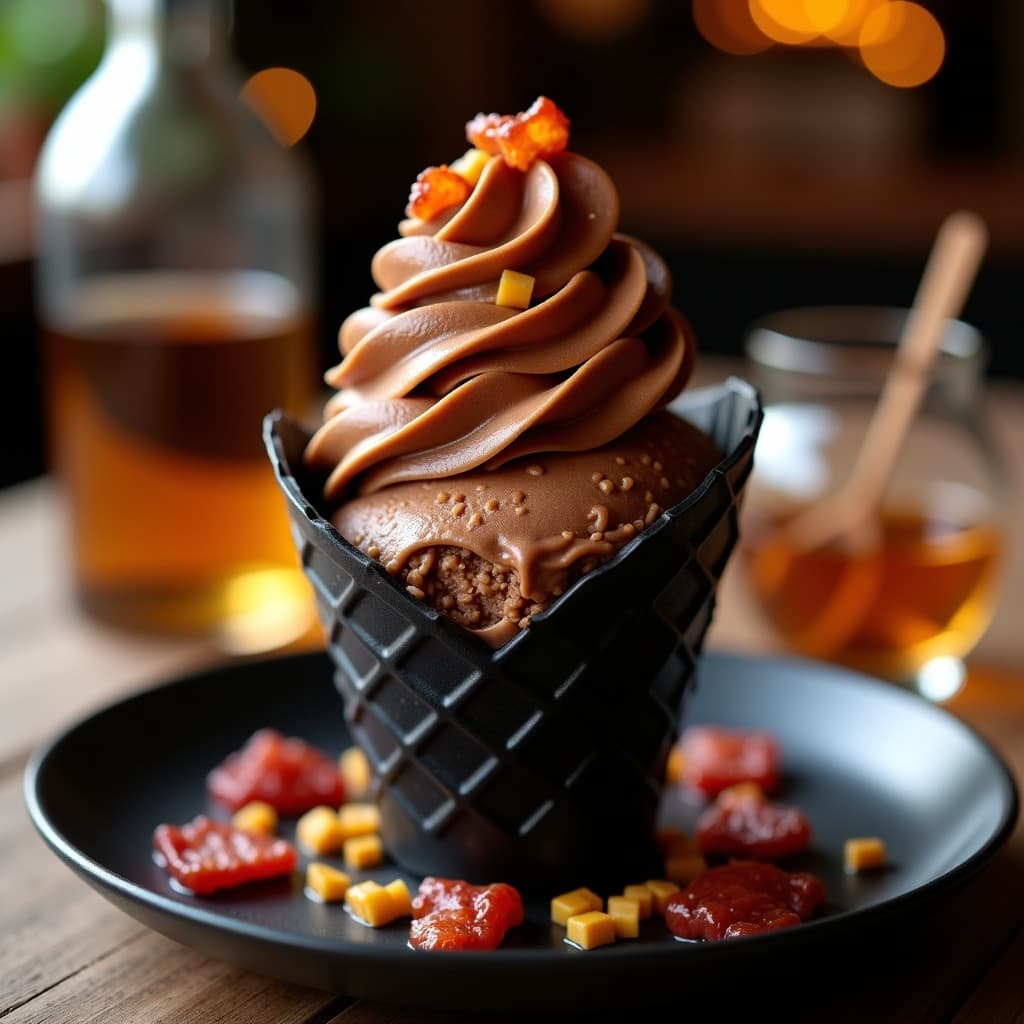 Helado de Café y Whisky con Trozos de Bacon: Postre para Adultos Sin Horno