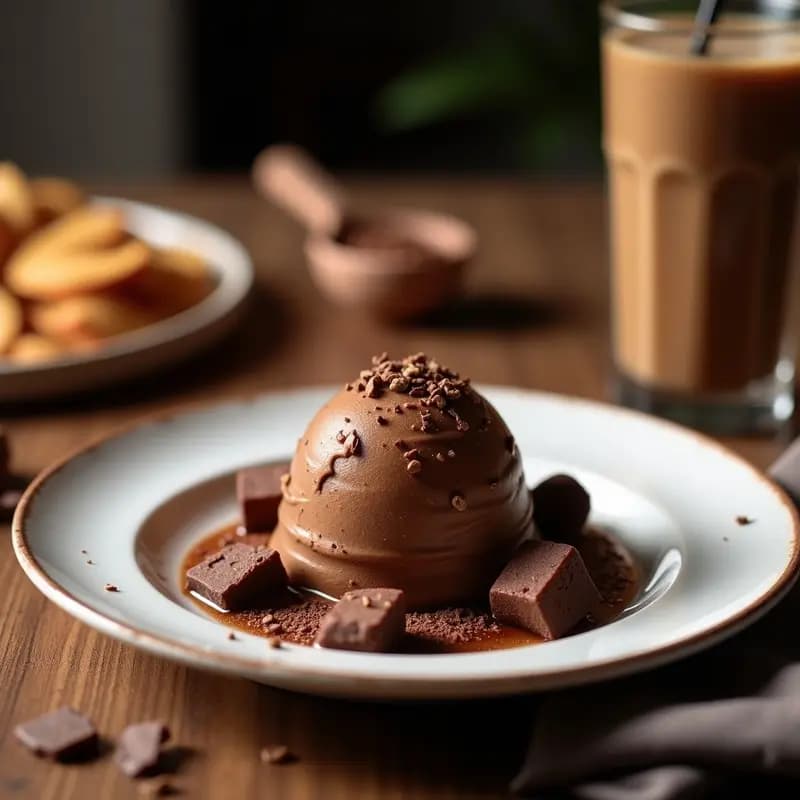 Helado de Café y WHISKY con Trozos de Chocolate Negro: Postre Irlandés Sin Azúcar en 5 Ingredientes