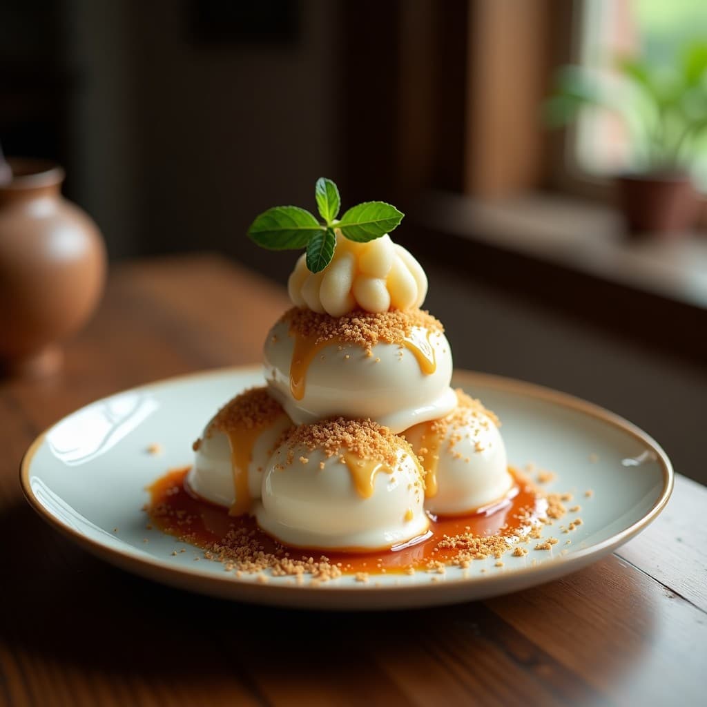 Helado de Caoba y Leche de Coco: Postre Tailandés Exótico y Sin Lácteos