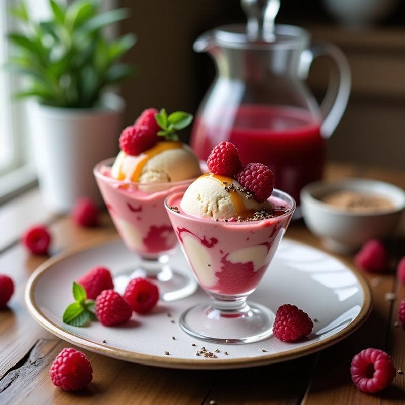 Helado de Cheesecake Vegano de Cashew y Frambuesa: Postre Sin Lácteos y Sin Horno