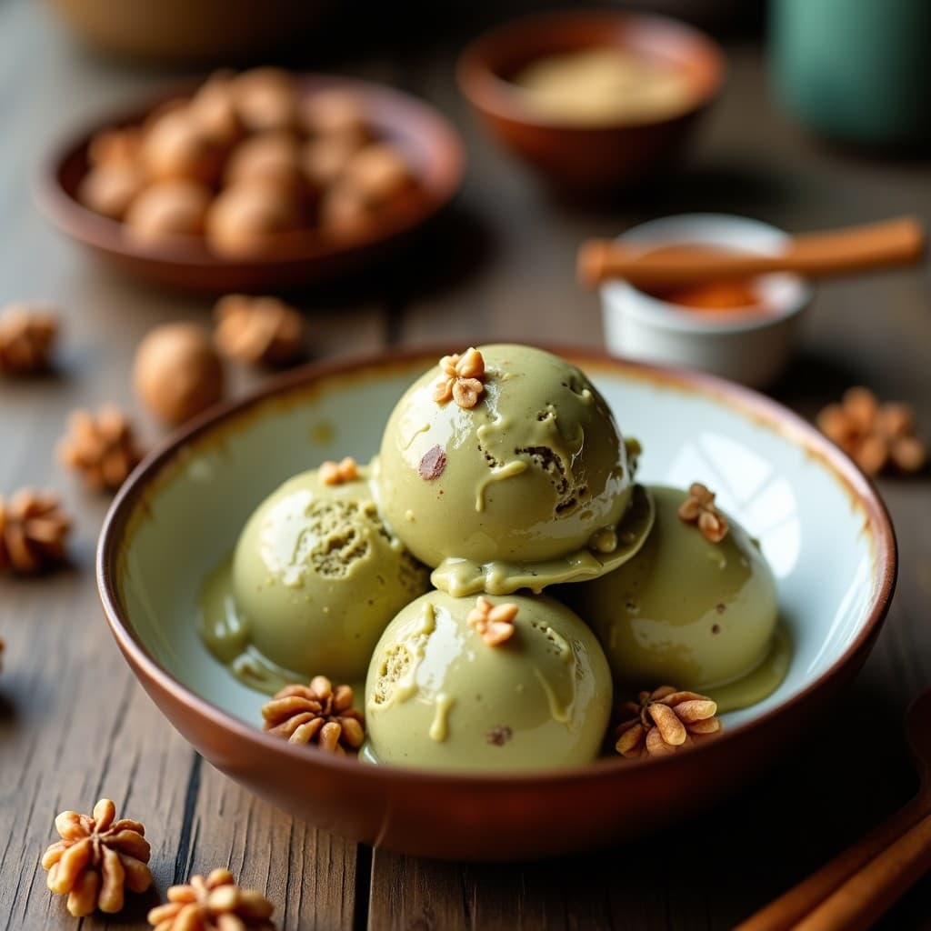 Helado de Chile en Nogada con Trozos de Nueces: Postre Mexicano Sin Azúcar en 3 Ingredientes