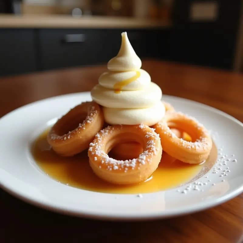 Helado de Churros con Salsa de Dulce de Leche y Canela: Postre frio-caliente único