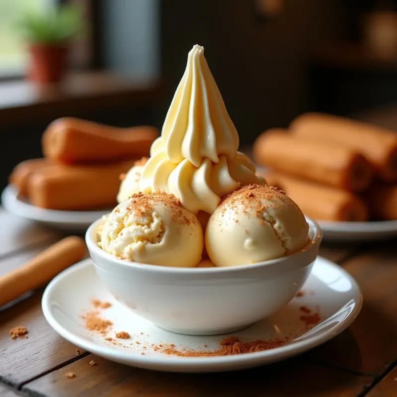 Helado de Churros con Leche Condensada y Canela: Postre que Derrite hasta el Alma