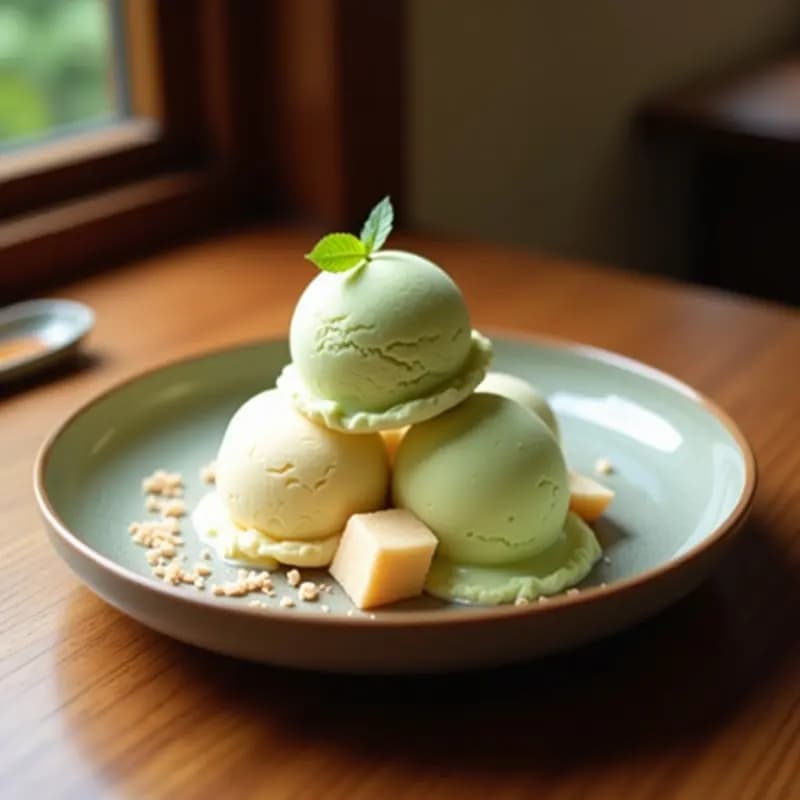 Helado de Coco y Matcha con Trozos de Mochi: Receta Japonesa Vegana en Thermomix