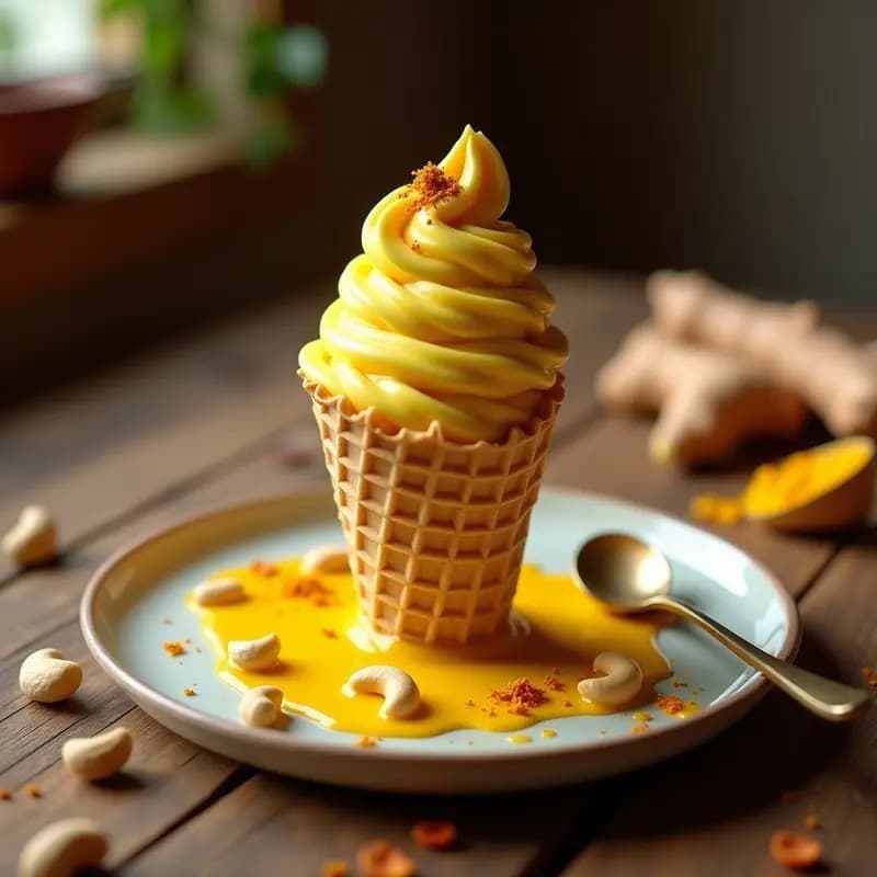 Helado de Turmería y Leche de Anacardos: Postre Ayurvédico Antiinflamatorio