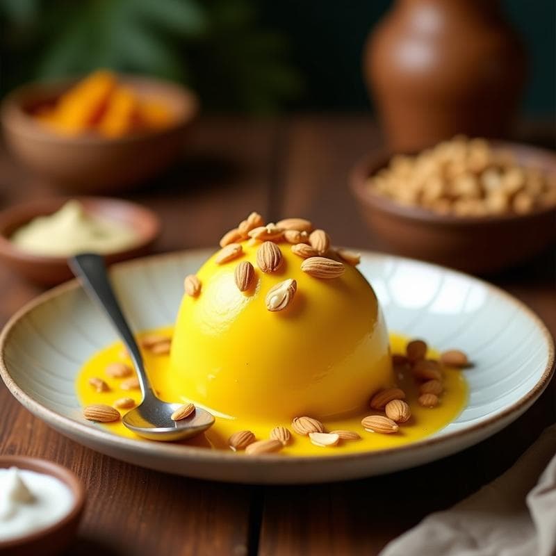 Helado de Cúrcuma y Leche de Coco con Crujiente de Almendras: Postre Antiinflamatorio