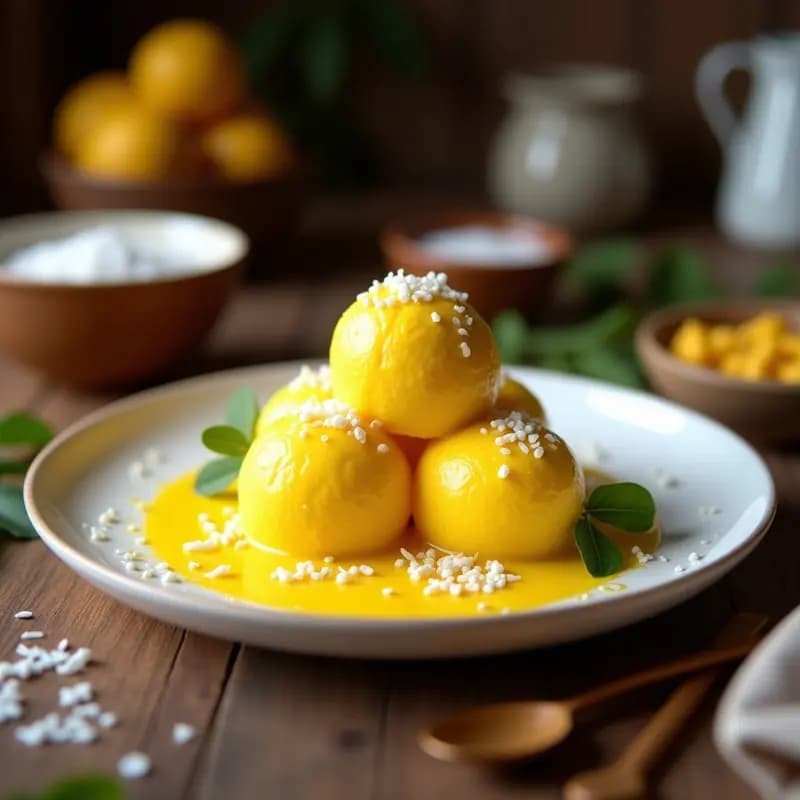 Helado de Cúrcuma y Leche de Coco con Virutas de Coco: Postre Ayurvédico Sin Azúcar