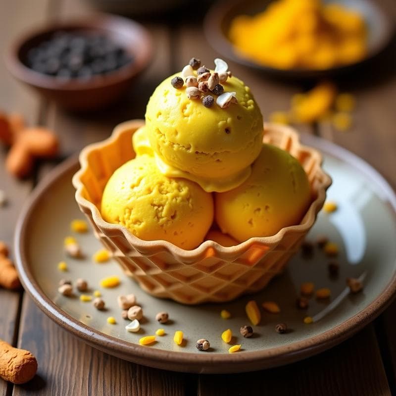 Helado de Cúrcuma y Pimienta Negra: Postre Antiinflamatorio Keto Sin Azúcar