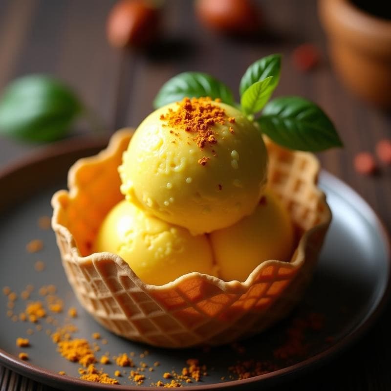Helado de Cúrcuma y Pimienta Rosa: Postre Antiinflamatorio Vegano en 3 Ingredientes