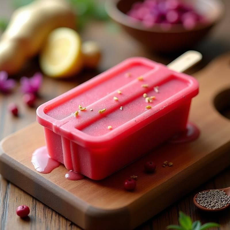 Helado de Flor de Jamaica y Jengibre: Postre Mexicano Sin Azúcar y Detox