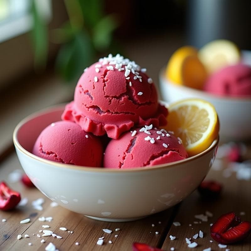 Helado de Flores de Jamaica y Chía: Postre Vegano Detox Sin Lácteos