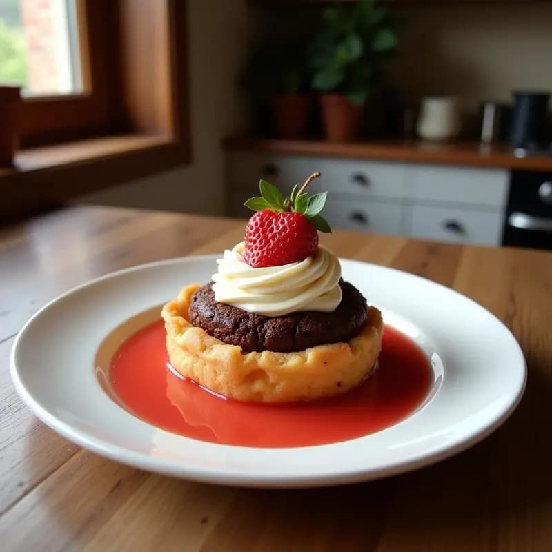 Helado Frito con Relleno de Brownie y Cobertura de Queso Crema y Mermelada de Frambuesa: Postre Caliente que es Adictivo