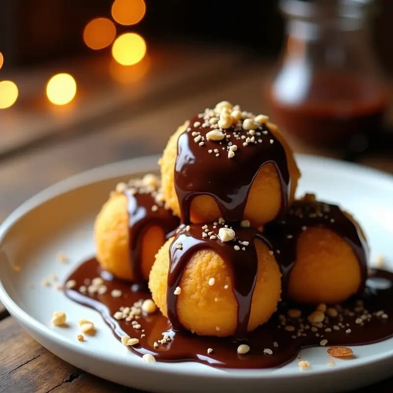 Helado Frito con Salsa de Chocolate y Virutas de Almendra: Postre Japonés Innovador