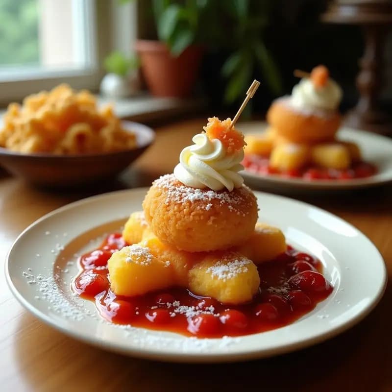 Helado Frito con Tempura de Cereal y Salsa de Fresa: Postre Caliente y Frío en Uno
