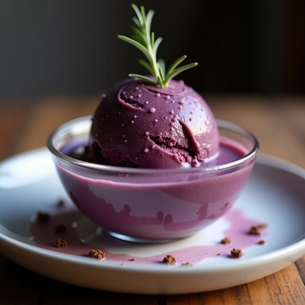 Helado de Higo Negro y Romero: Postre Italiano Sin Lácteos en 3 Ingredientes