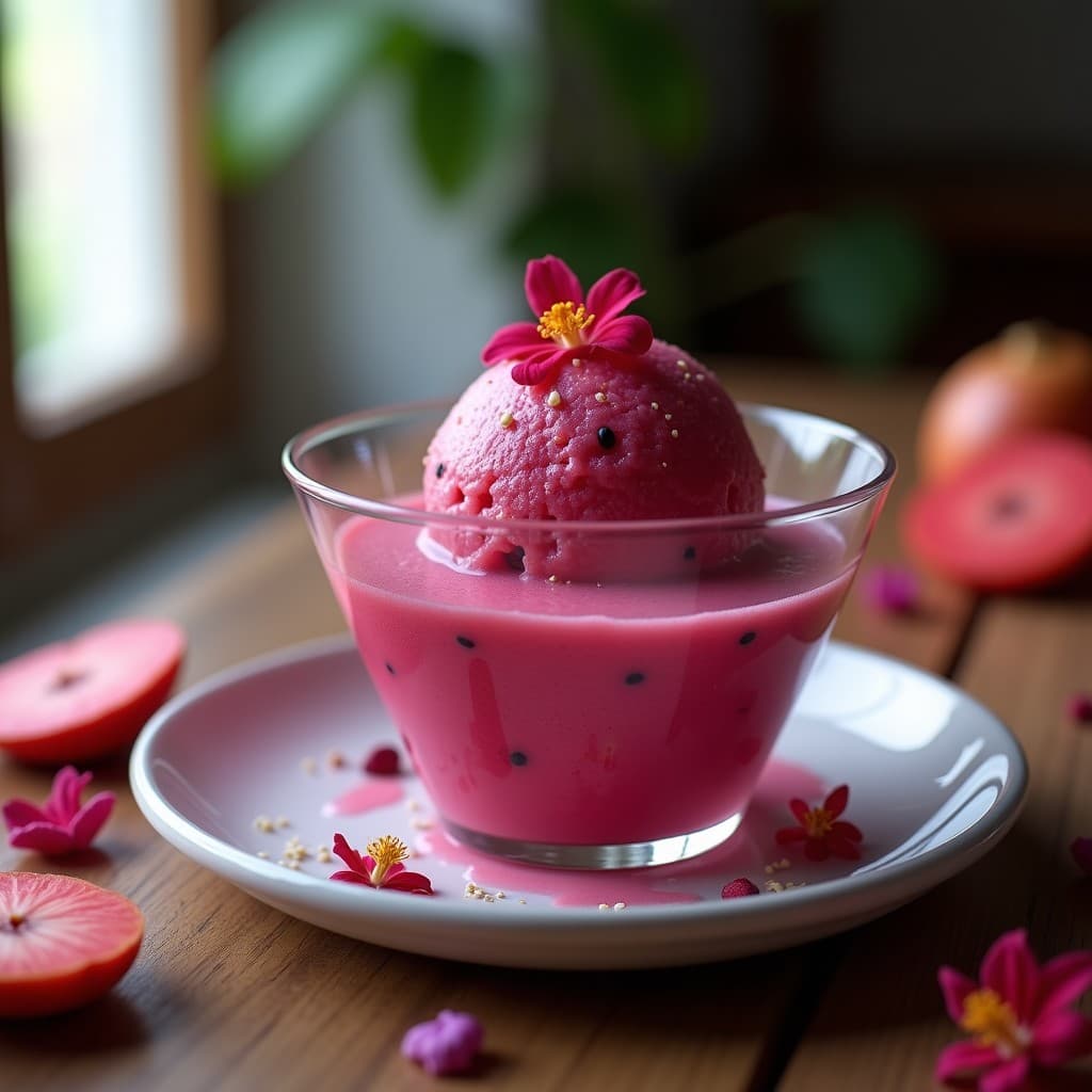 Helado de Higos Chumbos y Flor de Jamaica: Postre Mexicano Sin Lácteos en 3 Ingredientes