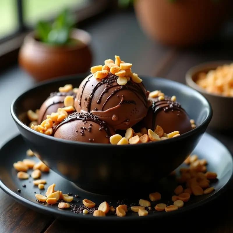 Helado de Hummus y Chocolate Negro con Toppings Crujientes: Postre proteína que Engancha
