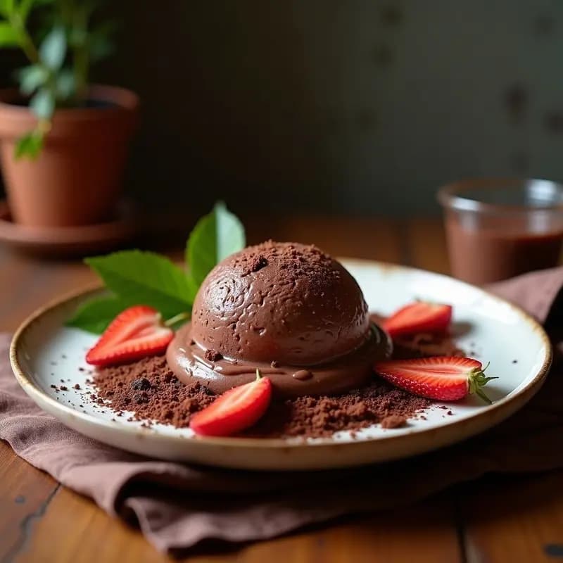 Helado de Inchi (Cacahuete siguiendo) y Cacao: Postre Amazónico Keto Sin Azúcar