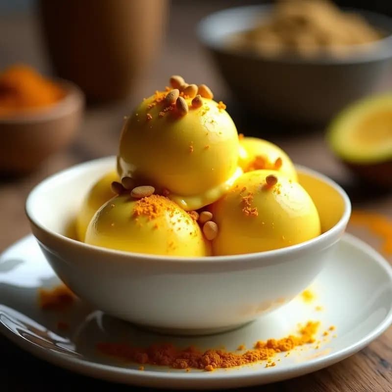 Helado de Inchi y Cúrcuma: Postre Amazónico Vegano con Beneficios Antiinflamatorios